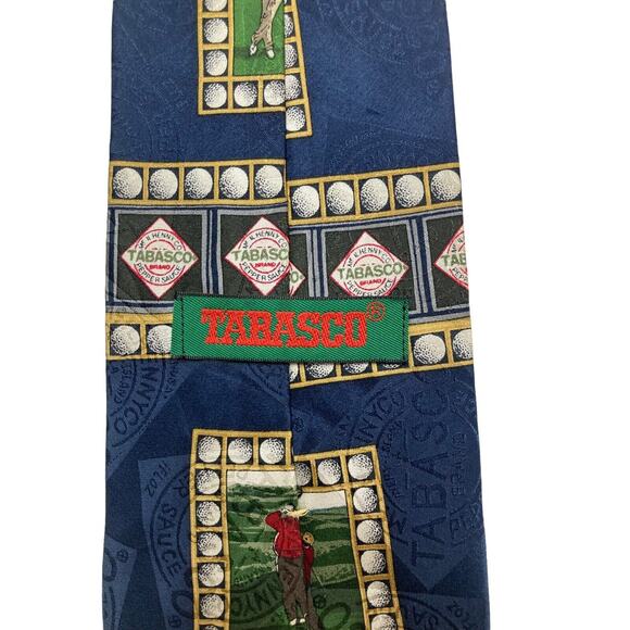 Tabasco Logo Golf Balls Golfing Vintage Novelty Necktie 100% Silk - Picture 3 of 7